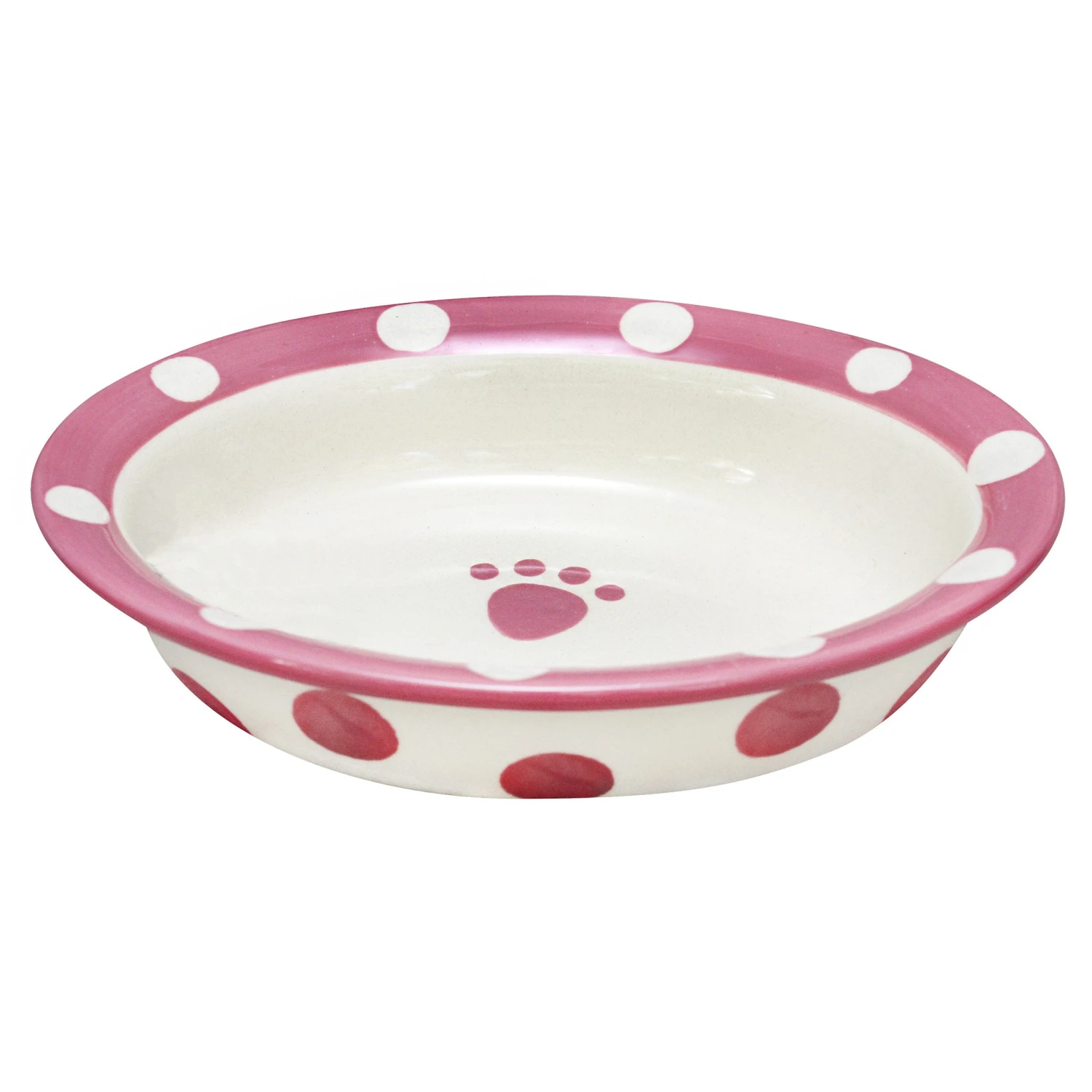 Polka Paws Ceramic Cat Bowl - Oval 1 Polka Paws Ceramic Cat Bowl - Oval