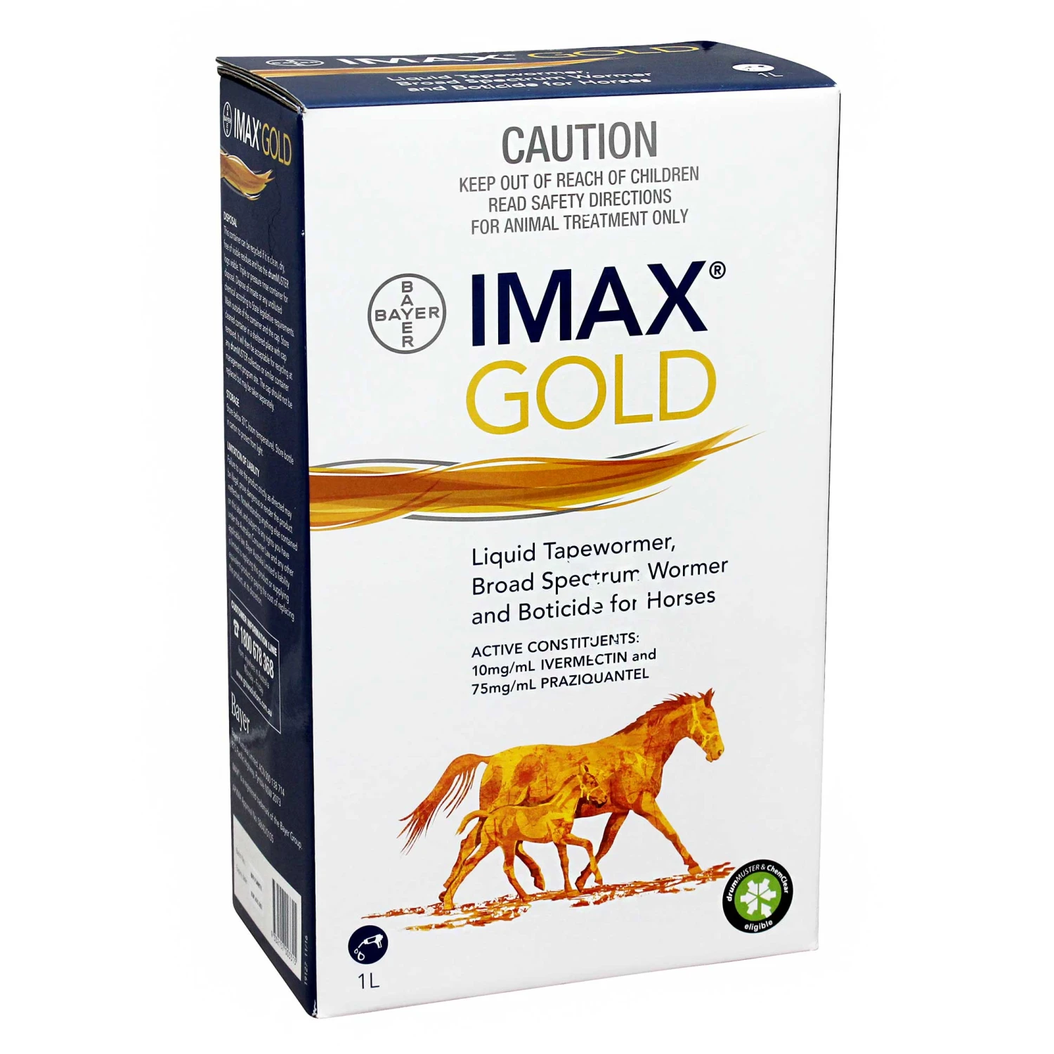 Imax Gold Broad Spectrum Wormer & Boticide For Horses 1L Studpack 2 Imax Gold Broad Spectrum Wormer & Boticide For Horses 1L Studpack - Image 2