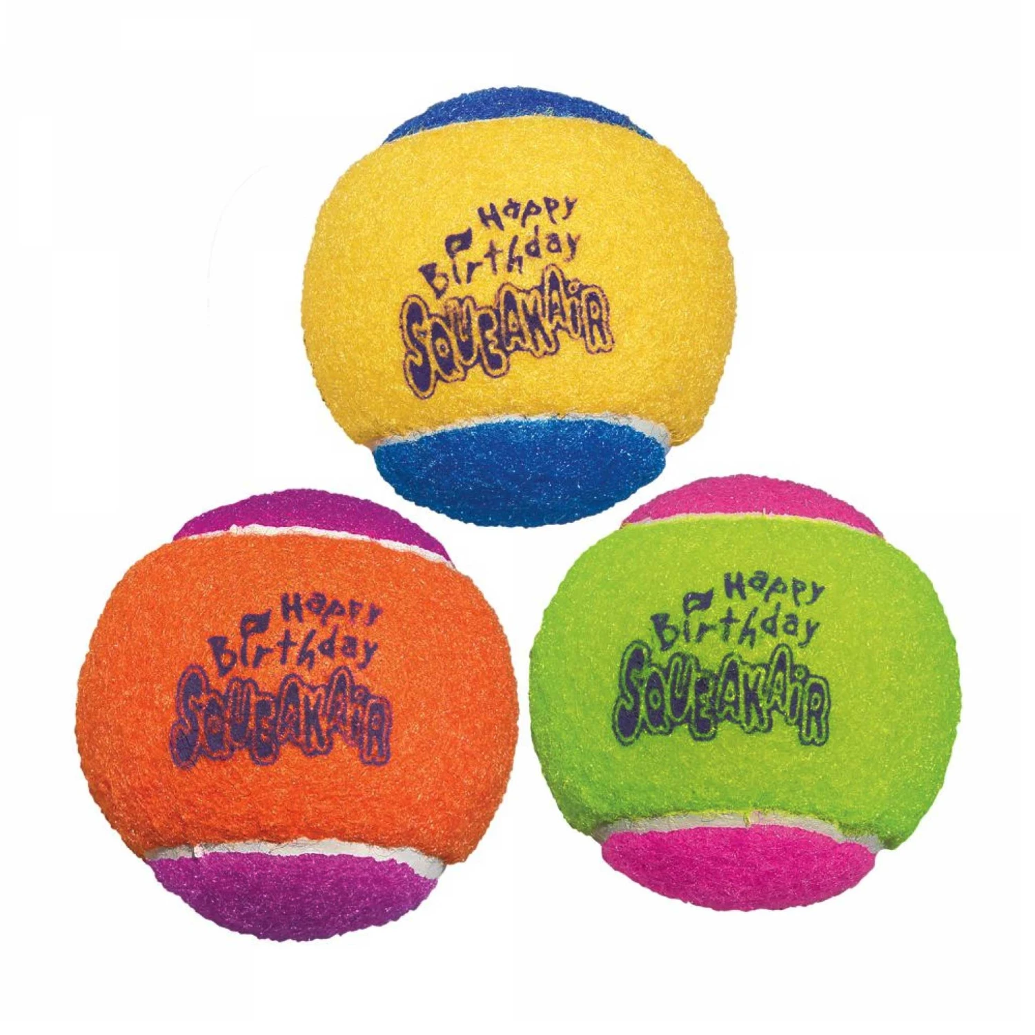 KONG SqueakAir Balls - Happy Birthday 3pack 2 KONG SqueakAir Balls - Happy Birthday 3pack - Image 2