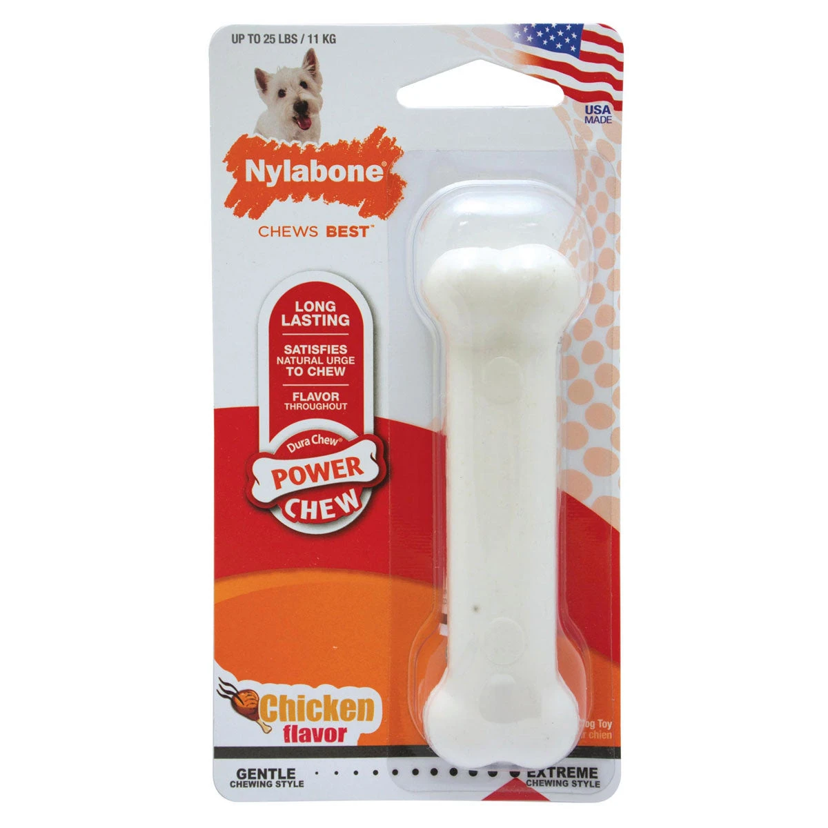 Nylabone Power Chew Bone Chicken Flavour 1 Nylabone Power Chew Bone Chicken Flavour