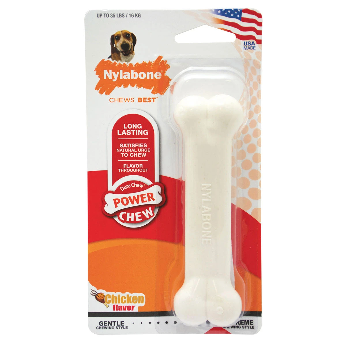 Nylabone Power Chew Bone Chicken Flavour 3 Nylabone Power Chew Bone Chicken Flavour - Image 3