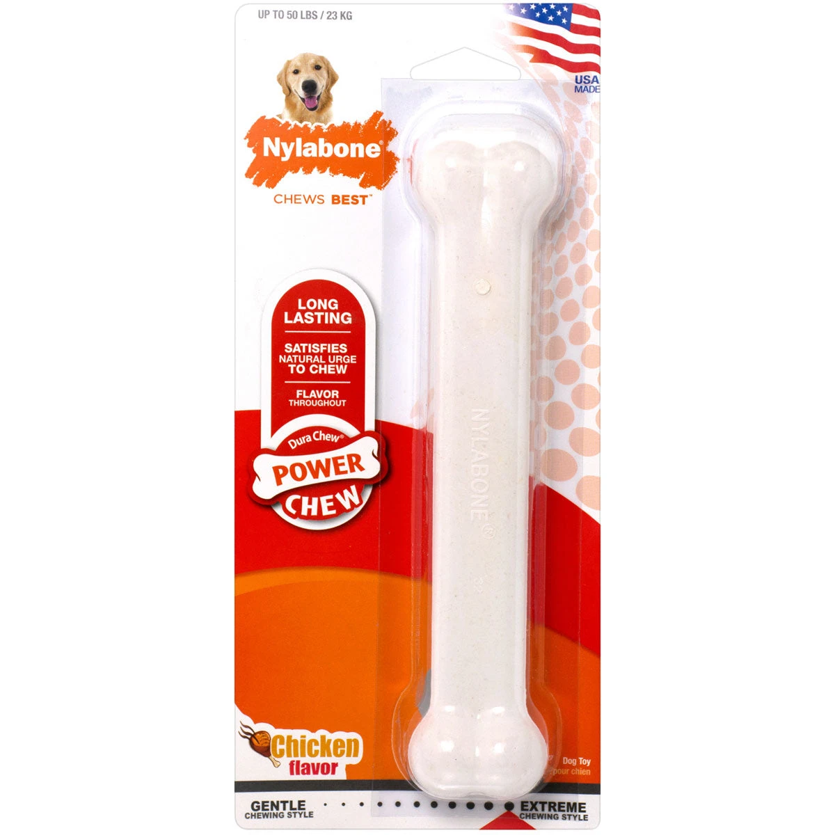Nylabone Power Chew Bone Chicken Flavour 2 Nylabone Power Chew Bone Chicken Flavour - Image 2