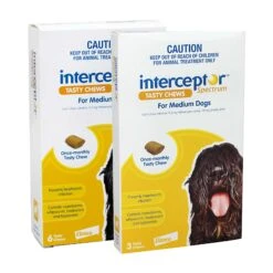 INTERCEPTORSpectrum Chews Yellow. Med Dogs 11-22kg