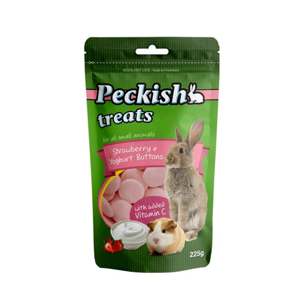 Peckish Small Animal Treats - Strawberry & Yoghurt Buttons 225g 1 Peckish Small Animal Treats - Strawberry & Yoghurt Buttons 225g