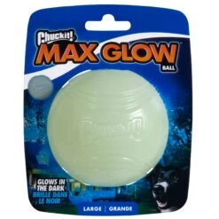 Chuckit! Max Glow Ball 11 Chuckit! Max Glow Ball -Vetn Pet Direct Store 32314 CI MaxGlow Ball 1pk LG PKG FRONT