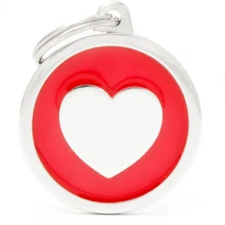 Classic Big Circle Heart Pet ID Tag