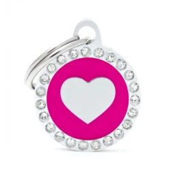 Glam Heart Circle Pet ID Tag