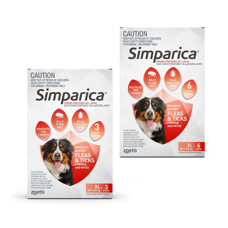 Simparica For Extra Large Dogs 40.1 To 60kg 1 Simparica For Extra Large Dogs 40.1 To 60kg