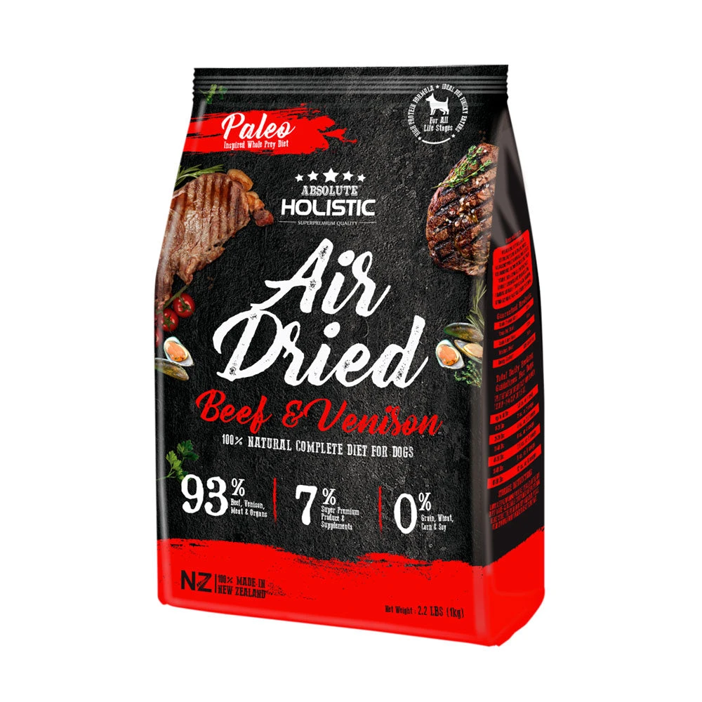 Absolute Holistic Air Dried Dog Food - Beef & Venison 1kg 1 Absolute Holistic Air Dried Dog Food - Beef & Venison 1kg