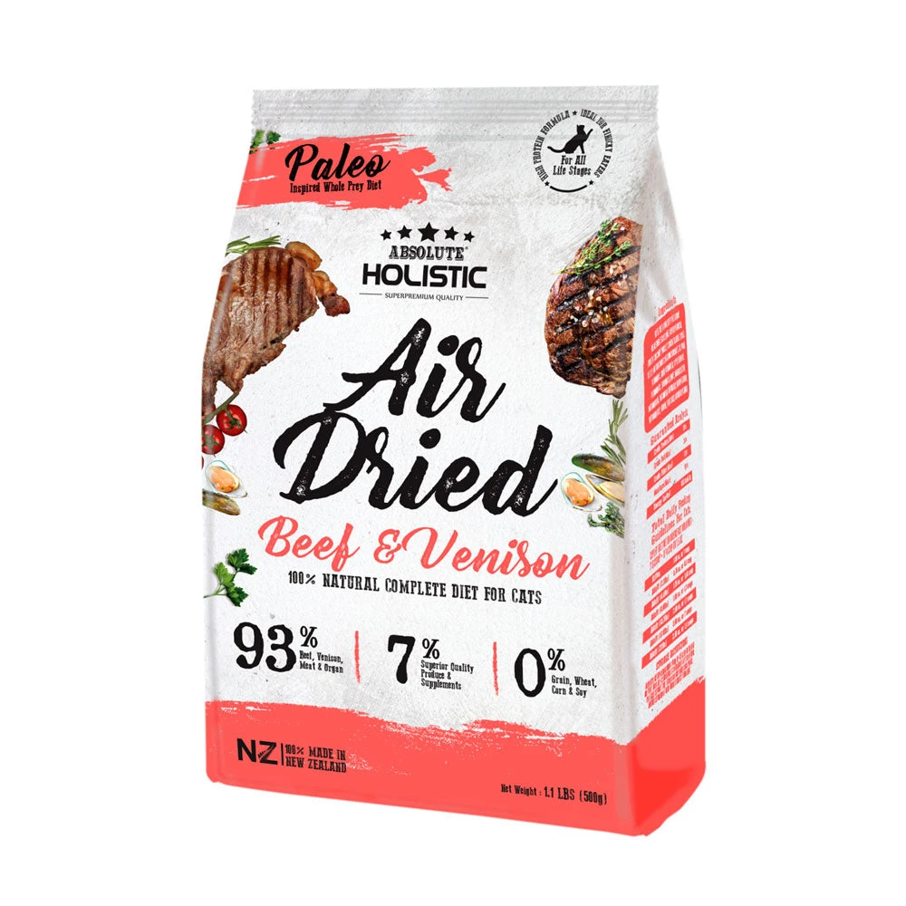 Absolute Holistic Air Dried Cat Food - Beef & Venison 500g 1 Absolute Holistic Air Dried Cat Food - Beef & Venison 500g