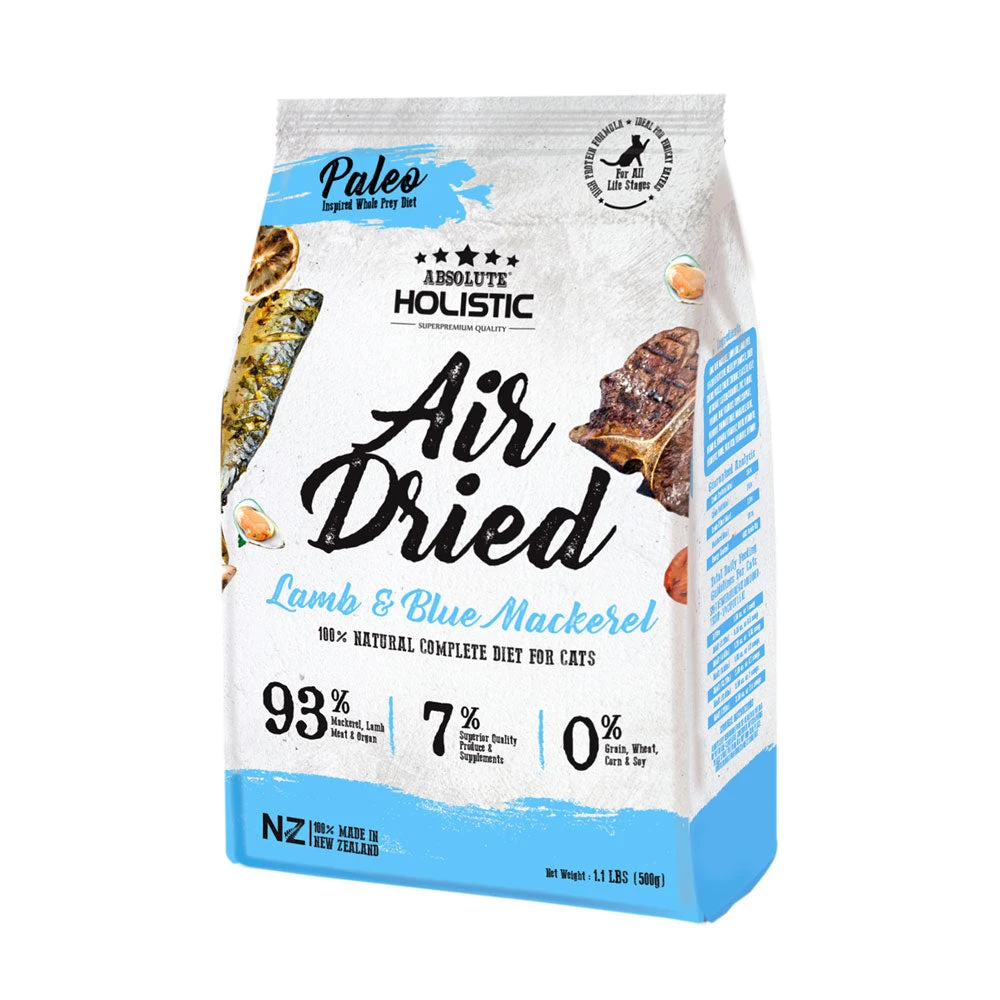 Absolute Holistic Air Dried Cat Food - Mackerel & Lamb 500g 1 Absolute Holistic Air Dried Cat Food - Mackerel & Lamb 500g