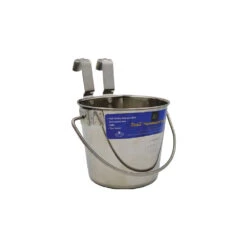 ZEEZ Stainless Steel Flat Sided Bucket Pails -Vetn Pet Direct Store 946ml bucket