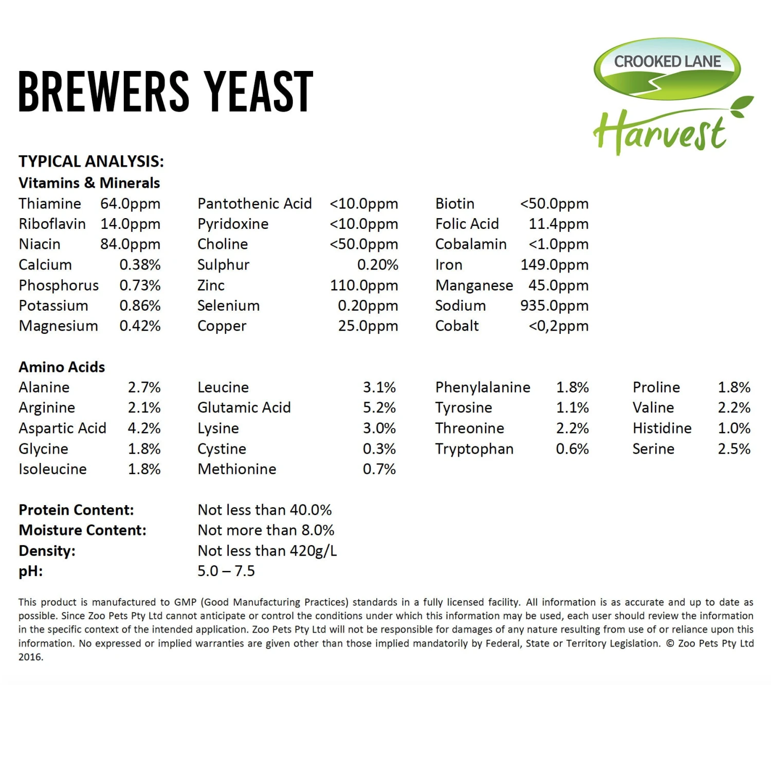 Crooked Lane Harvest Brewers Yeast 2 Crooked Lane Harvest Brewers Yeast - Image 2