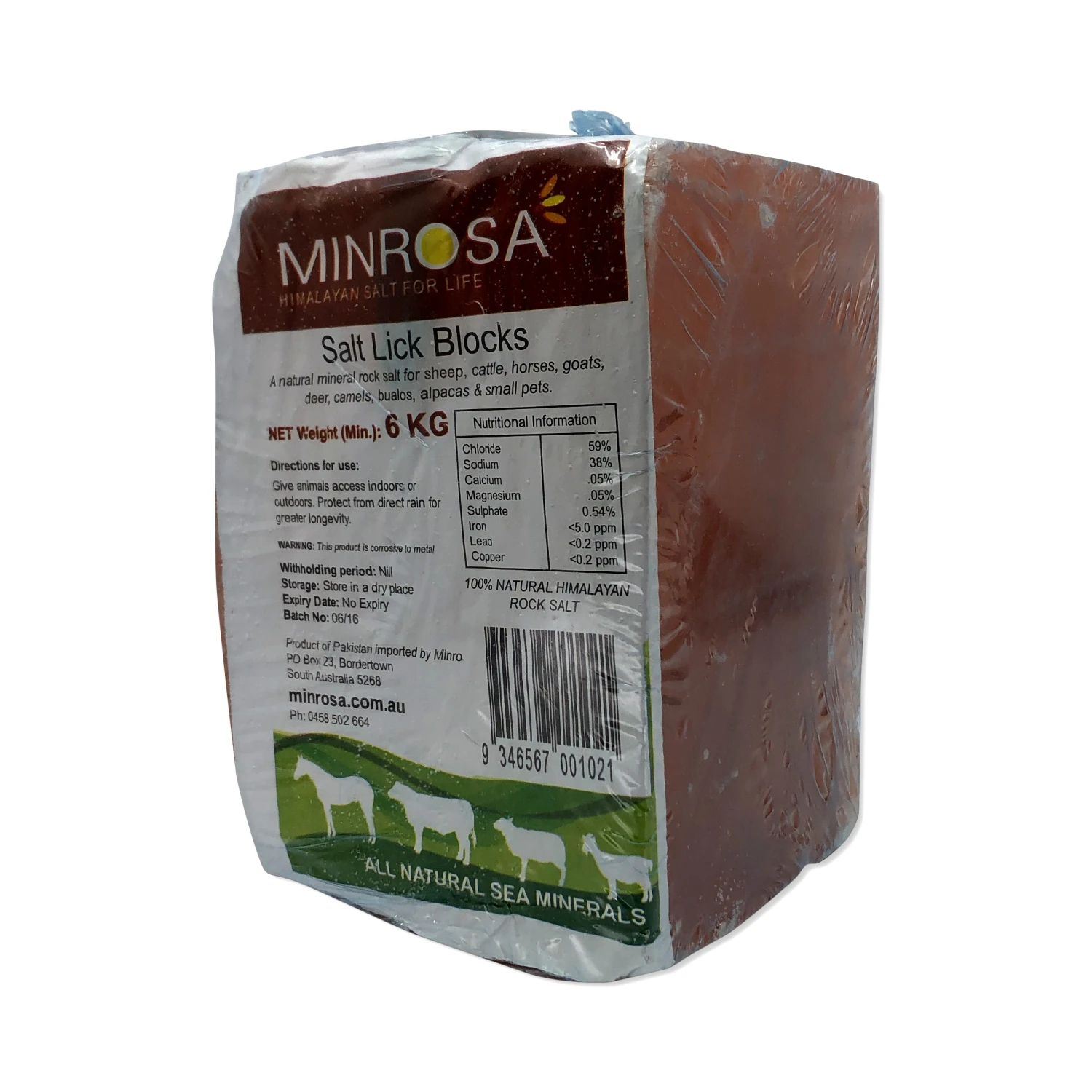 Minrosa Salt Block With Hole 6kg 1 Minrosa Salt Block With Hole 6kg