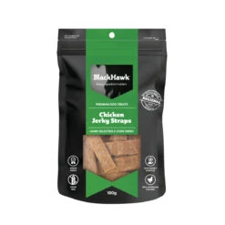 Black Hawk Chicken Jerky Dog Treats 100g -Vetn Pet Direct Store BH chicken jerky straps front