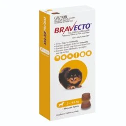 Bravecto 3-Month Chews For Very Small Dogs 2-4.5kg (Yellow) 7 Bravecto 3-Month Chews For Very Small Dogs 2-4.5kg (Yellow) -Vetn Pet Direct Store BRAVECTO DOG 2PK CHEW 2 4.5kg RHS 2020 1560px