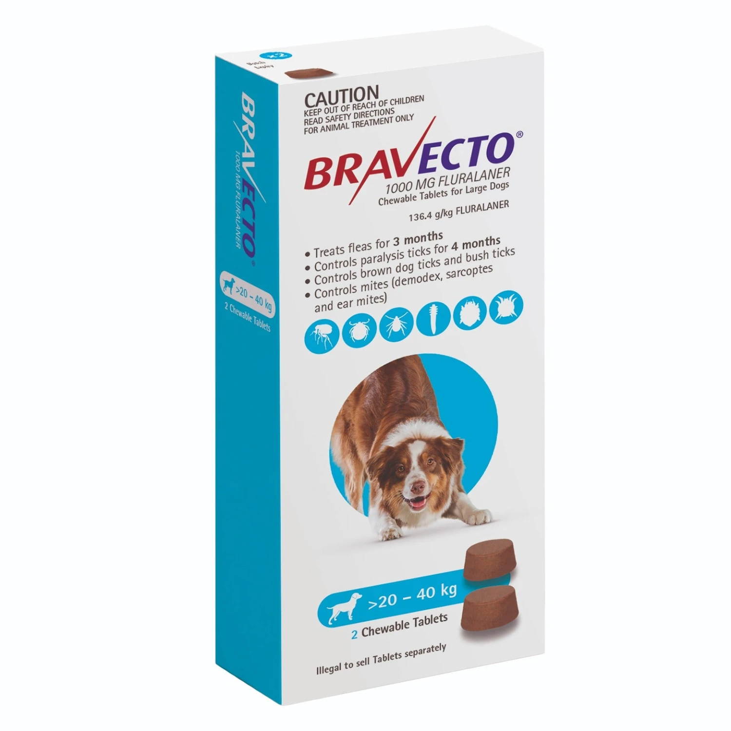 Bravecto 3-Month Chews For Large Dogs 20-40kg (Blue) 3 Bravecto 3-Month Chews For Large Dogs 20-40kg (Blue) - Image 3