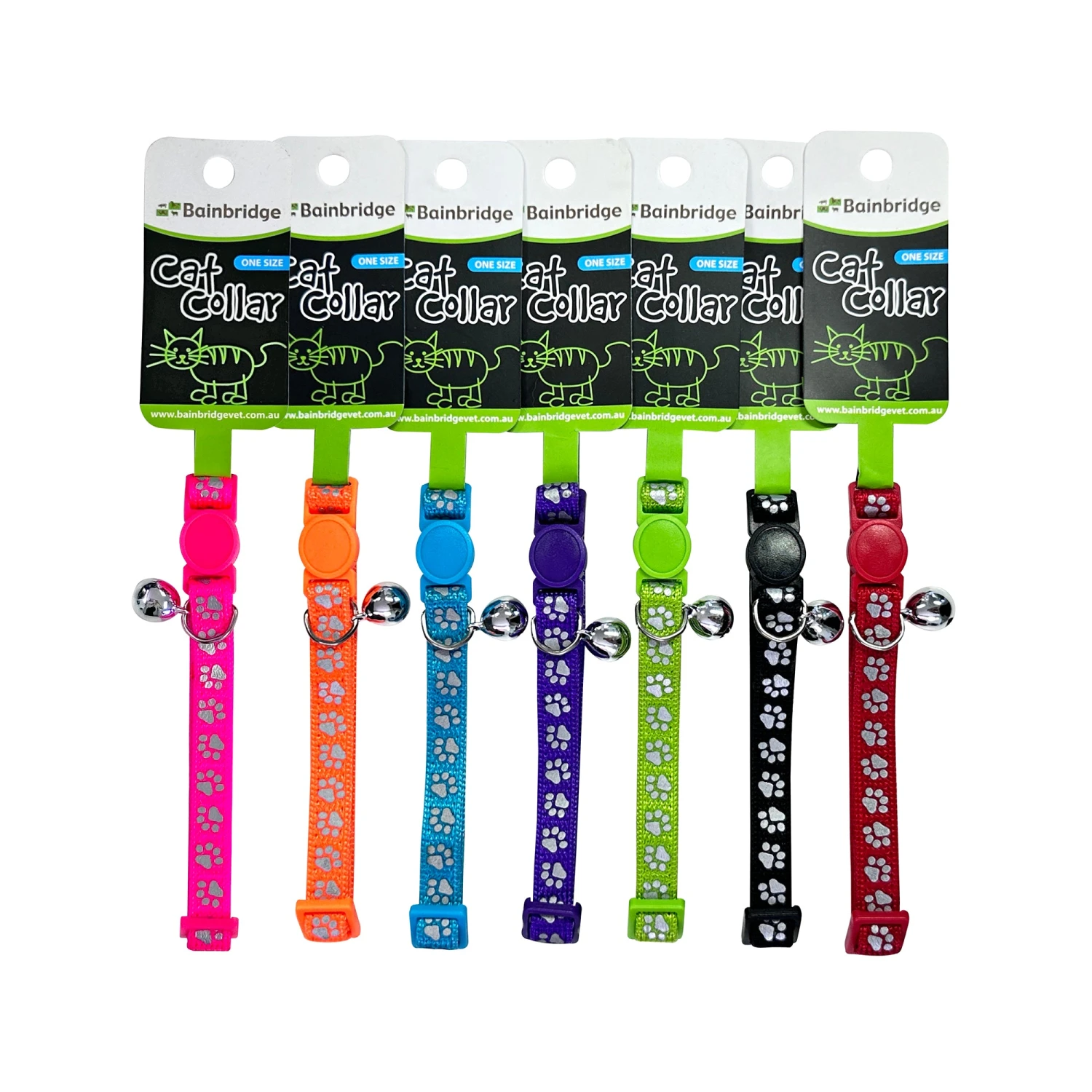 Reflective Paw Print Cat Collar 1 Reflective Paw Print Cat Collar