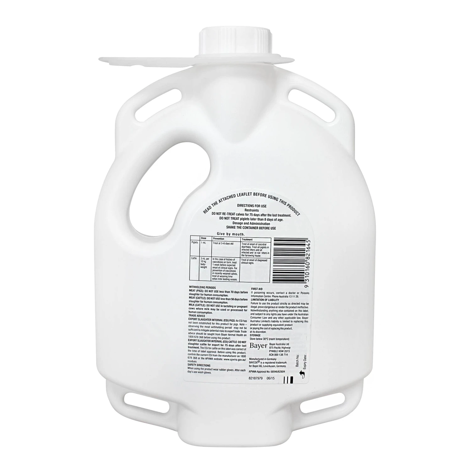 Baycox Piglet & Cattle Coccidiocide 1L 2 Baycox Piglet & Cattle Coccidiocide 1L - Image 2