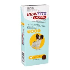 Bravecto 1-Month Chews For Very Small Dogs 2-4.5kg (Yellow)