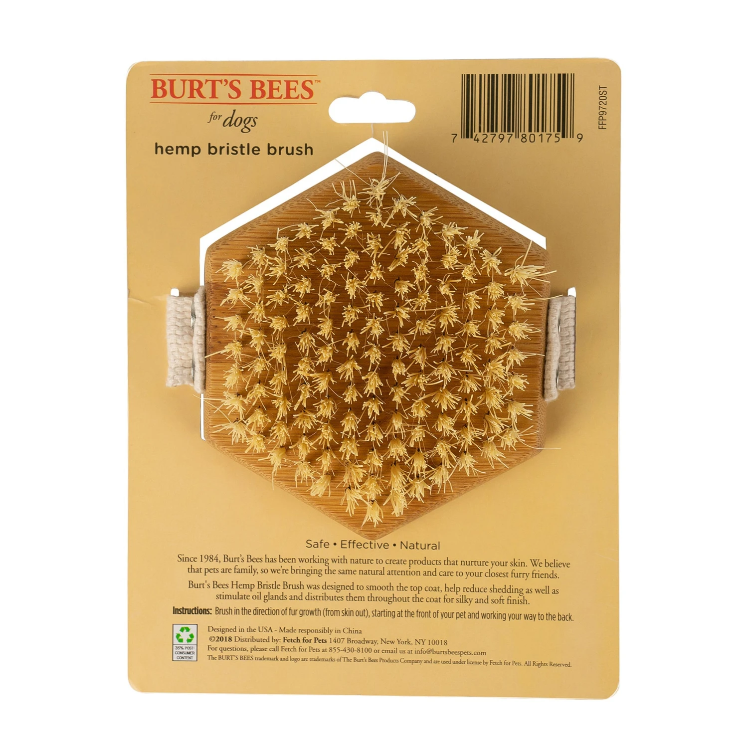 Burt's Bees Palm Bristle Brush For Dogs 3 Burt's Bees Palm Bristle Brush For Dogs - Image 3