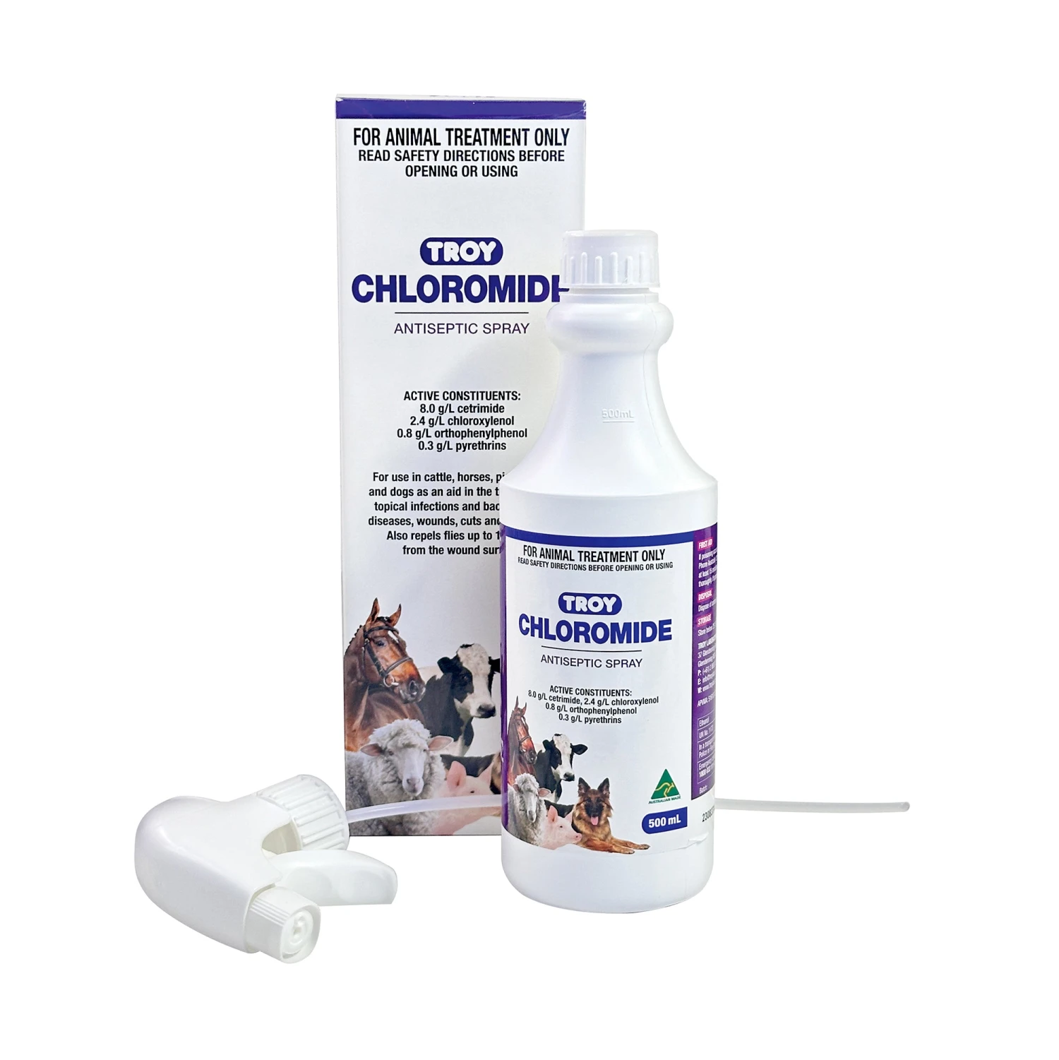 Troy Chloromide Antiseptic Spray 500mL 1 Troy Chloromide Antiseptic Spray 500mL