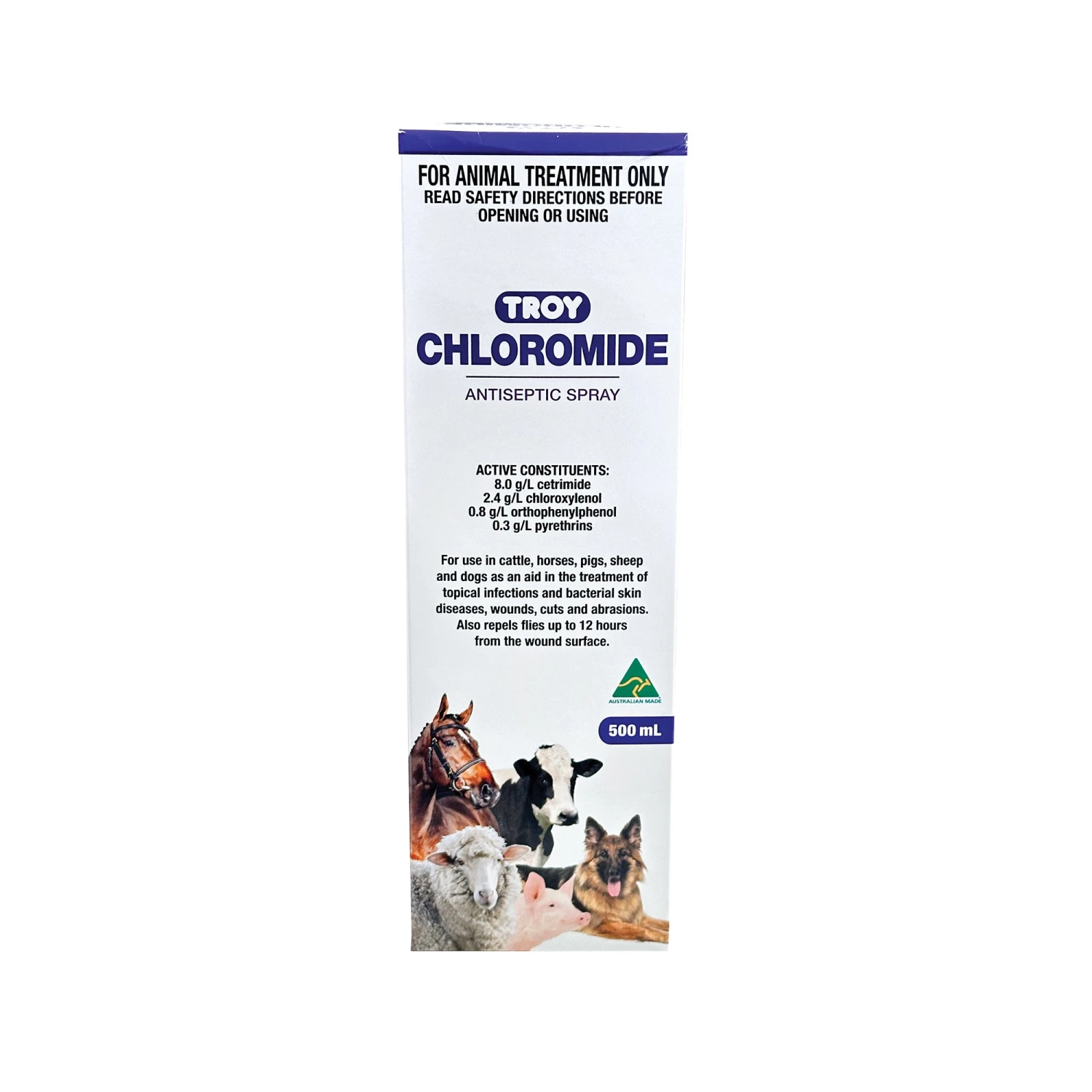 Troy Chloromide Antiseptic Spray 500mL 2 Troy Chloromide Antiseptic Spray 500mL - Image 2