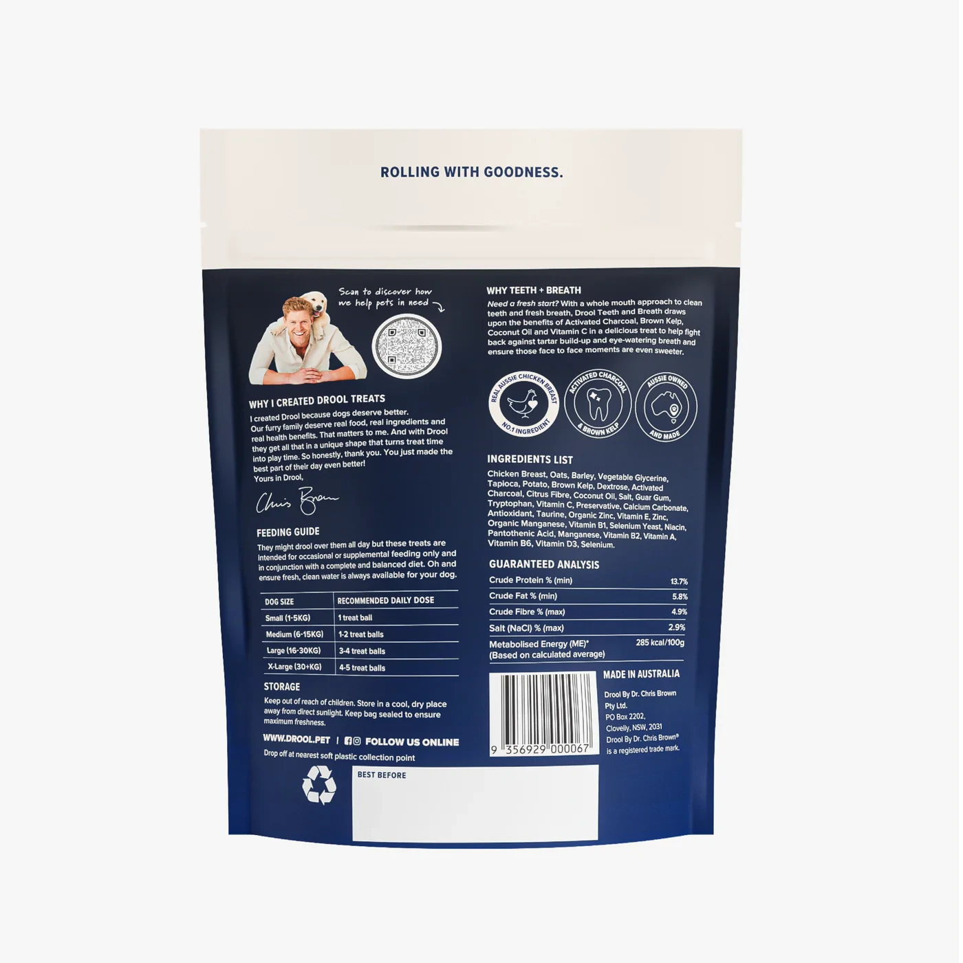 Drool By Dr Chris Brown Teeth + Breath Dental Treats 110g 2 Drool By Dr Chris Brown Teeth + Breath Dental Treats 110g - Image 2