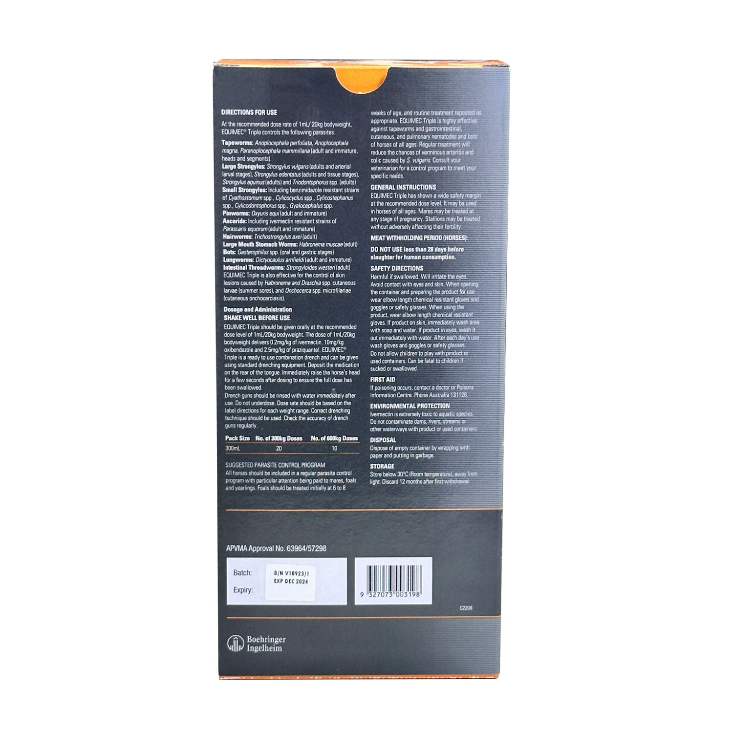 Boehringer Ingelheim Equimec Triple Liquid Stable Pack 300ml 4 Boehringer Ingelheim Equimec Triple Liquid Stable Pack 300ml - Image 4