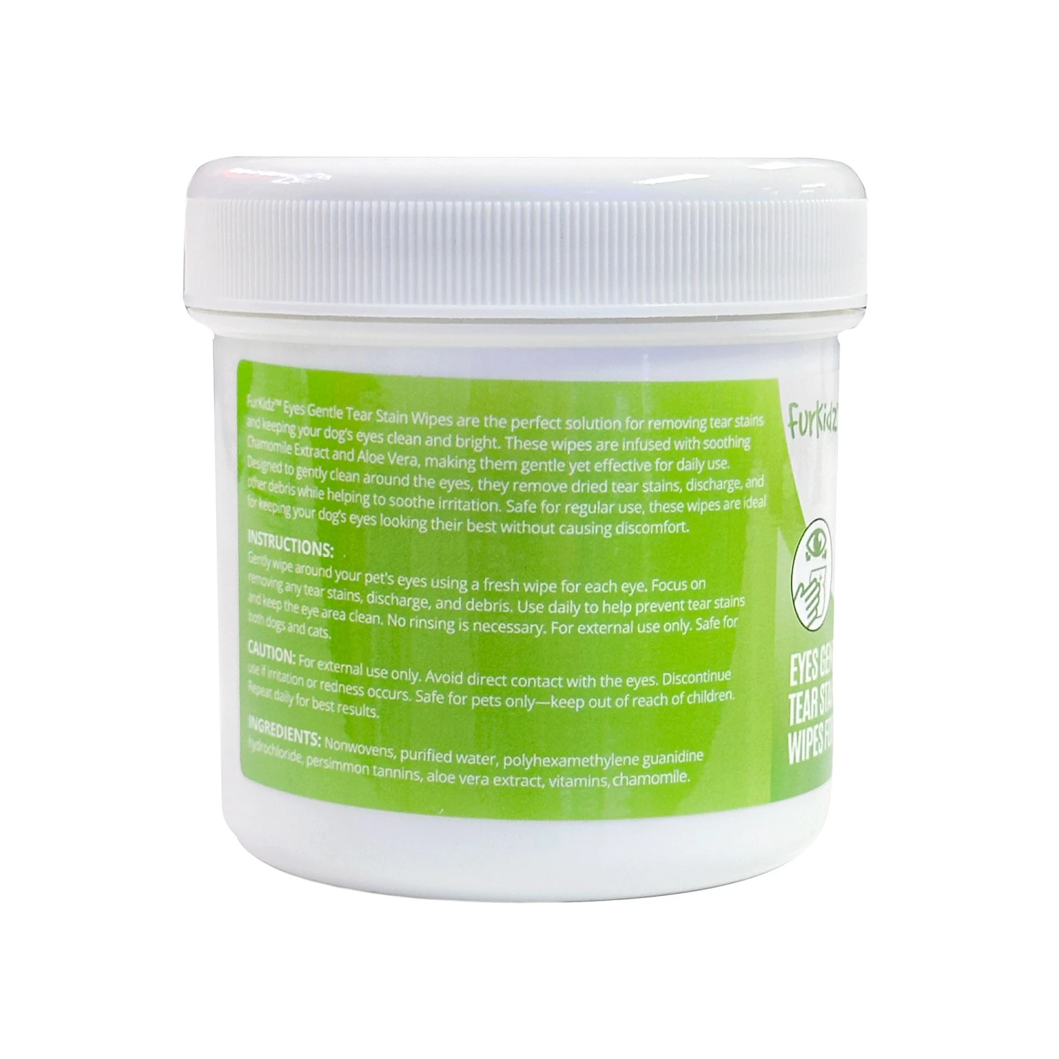 FurKidz Tear Stain Wipes For Dogs - 200 Jar 2 FurKidz Tear Stain Wipes For Dogs - 200 Jar - Image 2