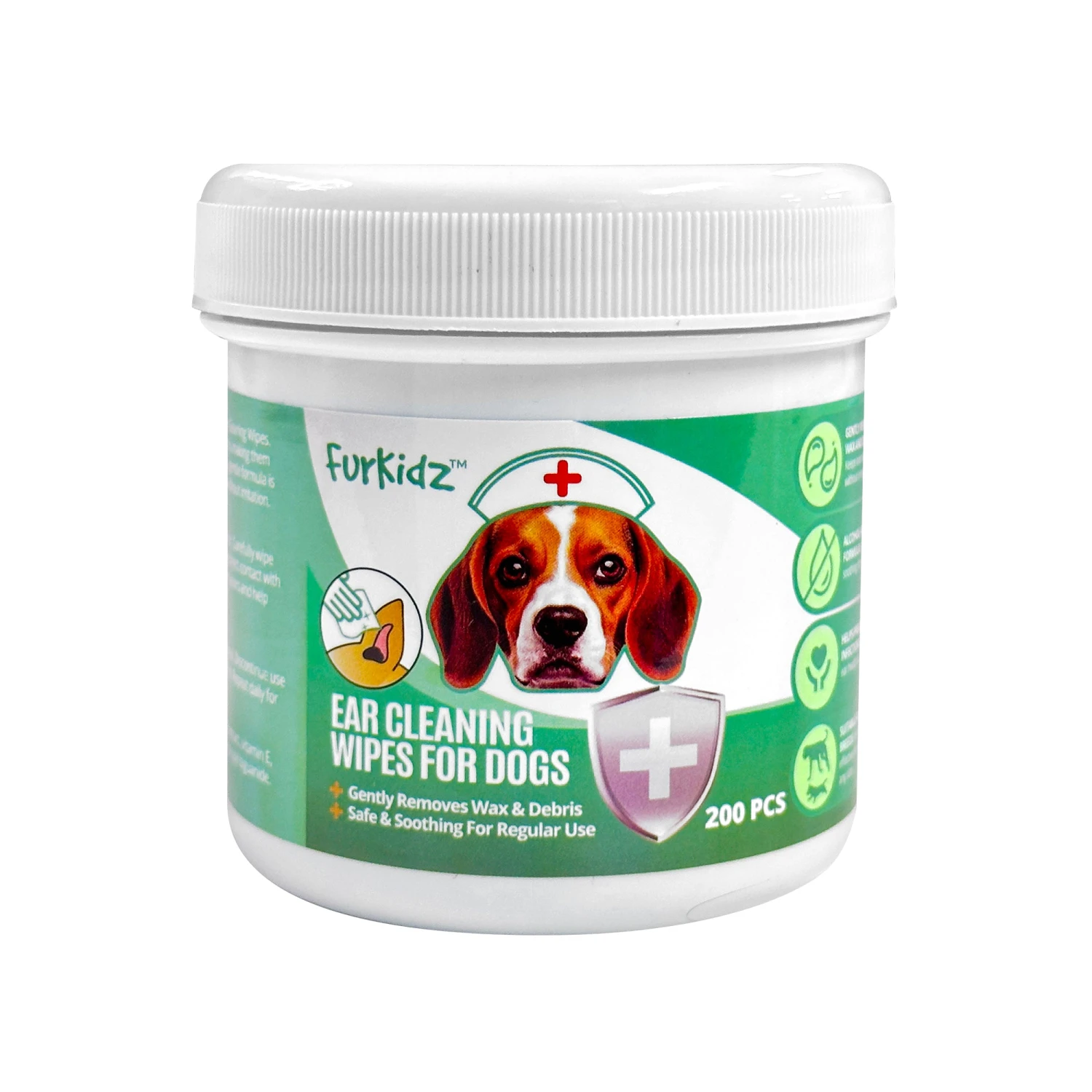 FurKidz Ear Cleaning Wipes For Dogs - 200 Jar 1 FurKidz Ear Cleaning Wipes For Dogs - 200 Jar