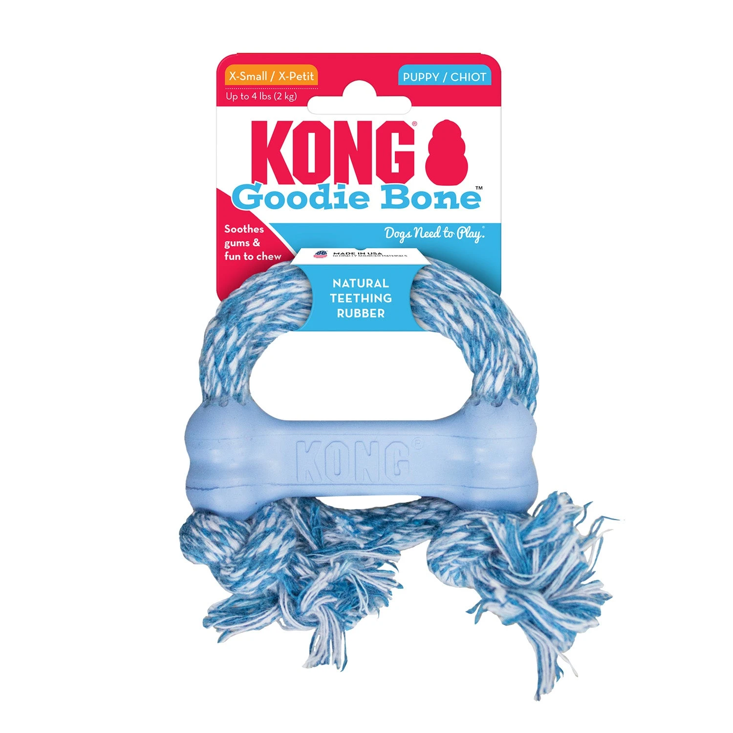 KONG Puppy Goodie Bone With Rope 2 KONG Puppy Goodie Bone With Rope - Image 2
