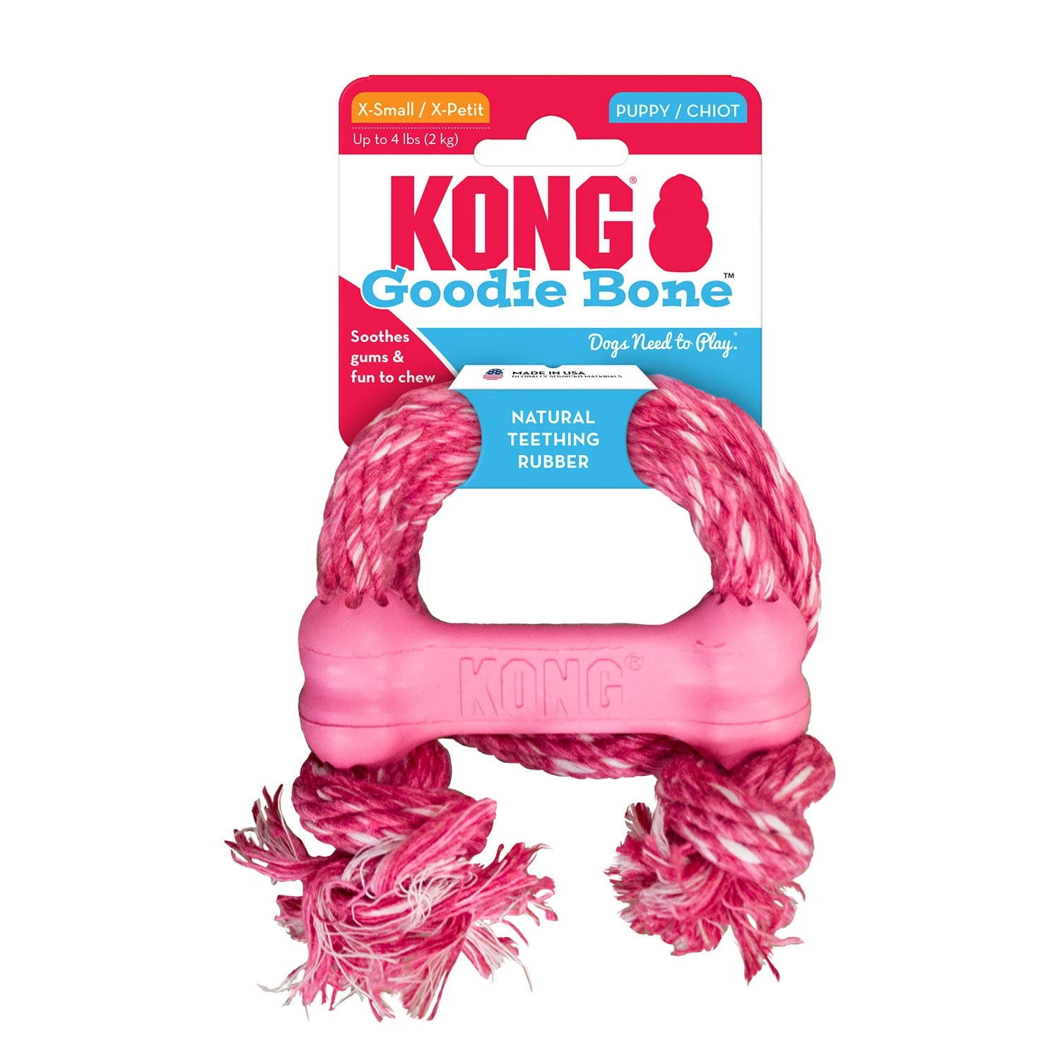 KONG Puppy Goodie Bone With Rope 1 KONG Puppy Goodie Bone With Rope