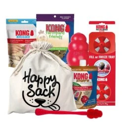 KONG Classic Stuff'n Treat Happy Sack 6 KONG Classic Stuff'n Treat Happy Sack -Vetn Pet Direct Store Kong Classic Stuffn Treat Happy Sack Bundle Small