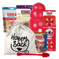 KONG Classic Stuff'n Treat Happy Sack 7 KONG Classic Stuff'n Treat Happy Sack -Vetn Pet Direct Store Kong Classic Stuffn Treat Happy Sack Bundle XLarge