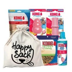 KONG Puppy Essentials Happy Sack 9 KONG Puppy Essentials Happy Sack -Vetn Pet Direct Store Kong Puppy Essentials Happy Sack Bundle Medium Pink