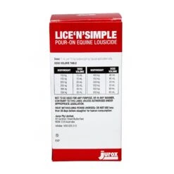 Lice'N'Simple Pour On Equine Lousicide -Vetn Pet Direct Store Lice n Simple Pour On Equine Lousicide box back web