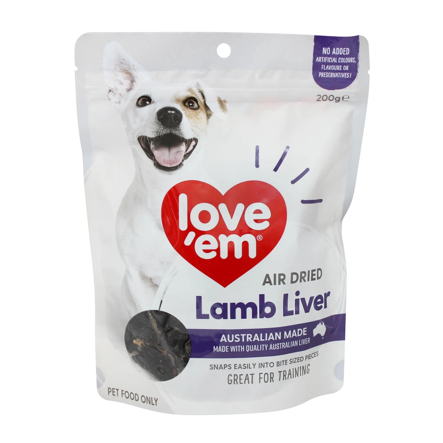 Love'em Air Dried Lamb Liver Treats 200g 1 Love'em Air Dried Lamb Liver Treats 200g