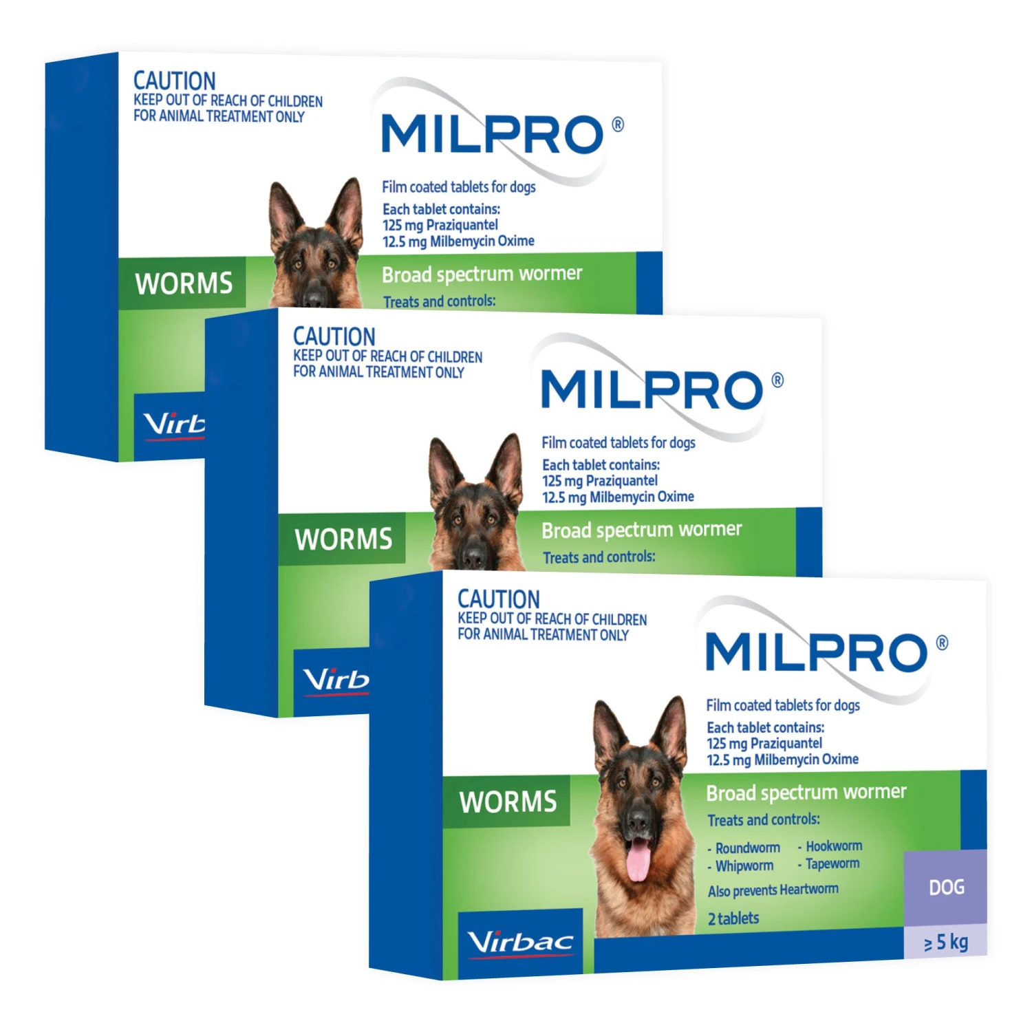Virbac Milpro Broad Spectrum Wormer For Dogs Over 5kg - Value Bundle 2 Virbac Milpro Broad Spectrum Wormer For Dogs Over 5kg - Value Bundle - Image 2