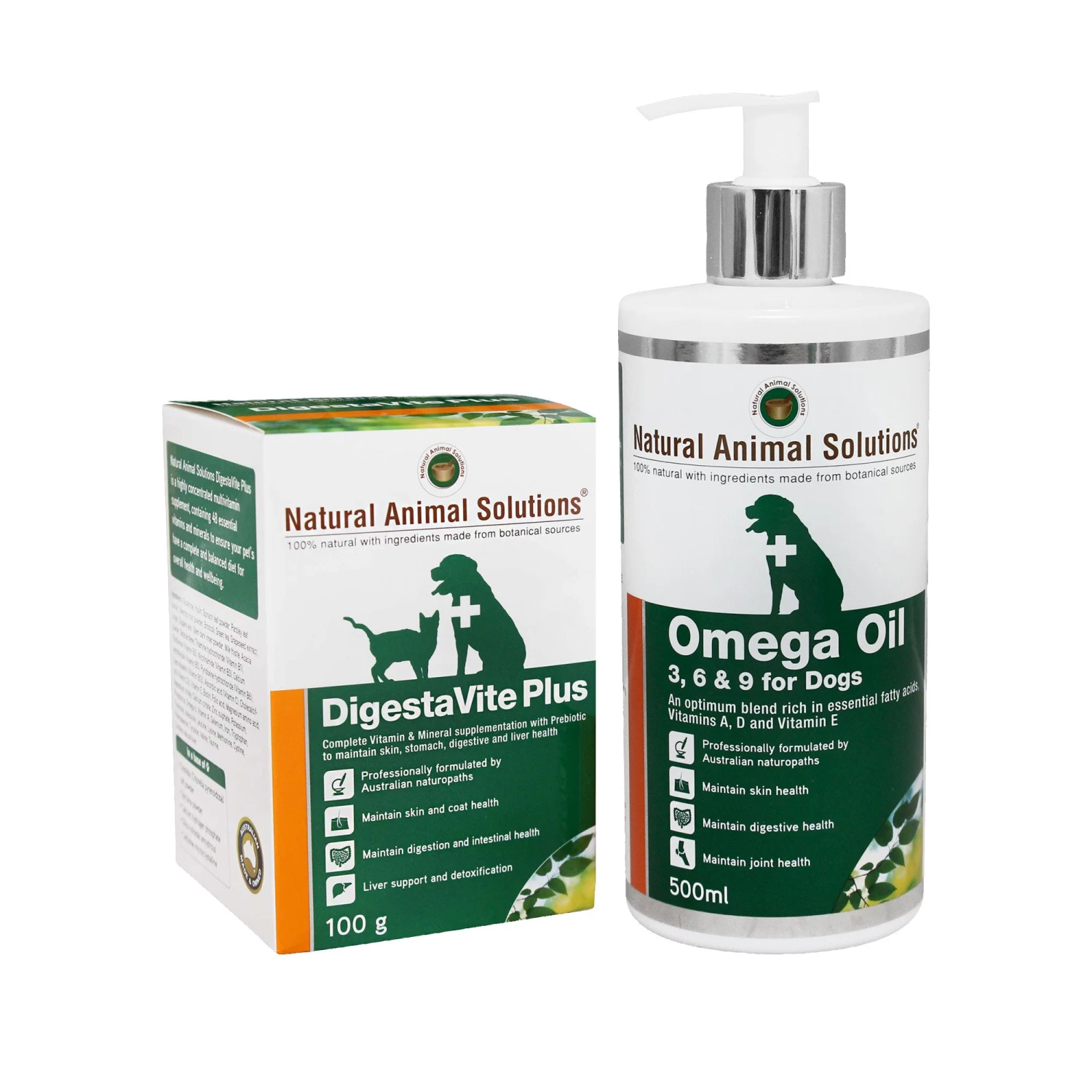 Natural Animal Solutions DigestaVite Plus & Omega Oil Value Bundle 1 Natural Animal Solutions DigestaVite Plus & Omega Oil Value Bundle