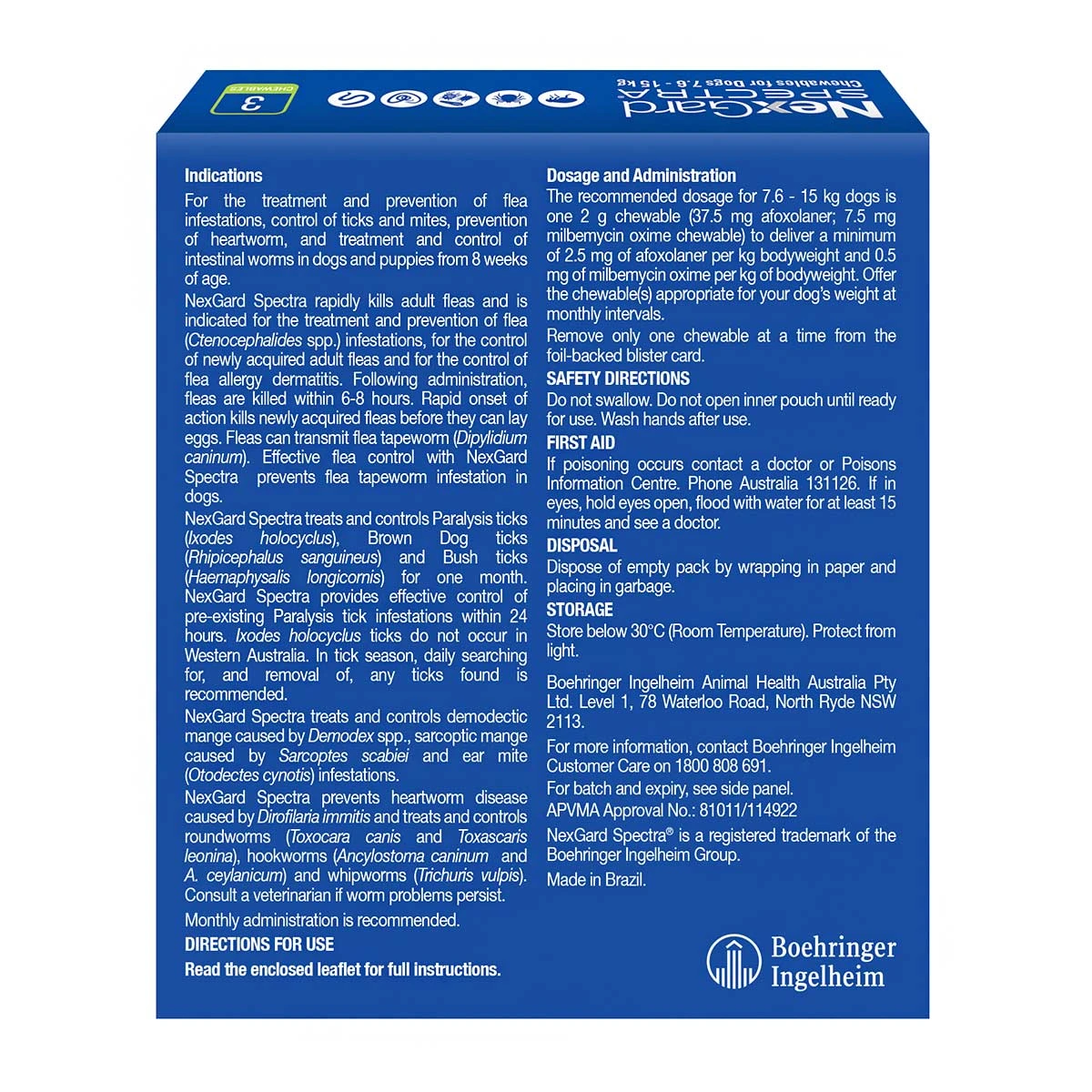 NexGard Spectra Chews For Medium Dogs 7.6-15kg - 12 Pack Value Bundle 3 NexGard Spectra Chews For Medium Dogs 7.6-15kg - 12 Pack Value Bundle - Image 3