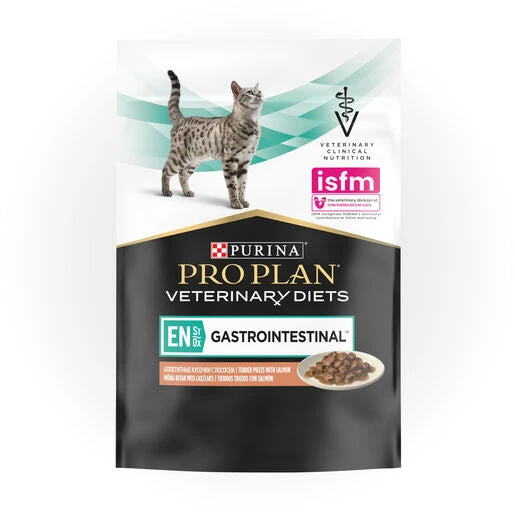PRO PLAN Veterinary Diet Feline EN Gastrointestinal Salmon Pouches Wet Cat Food 85g X 10 1 PRO PLAN Veterinary Diet Feline EN Gastrointestinal Salmon Pouches Wet Cat Food 85g X 10