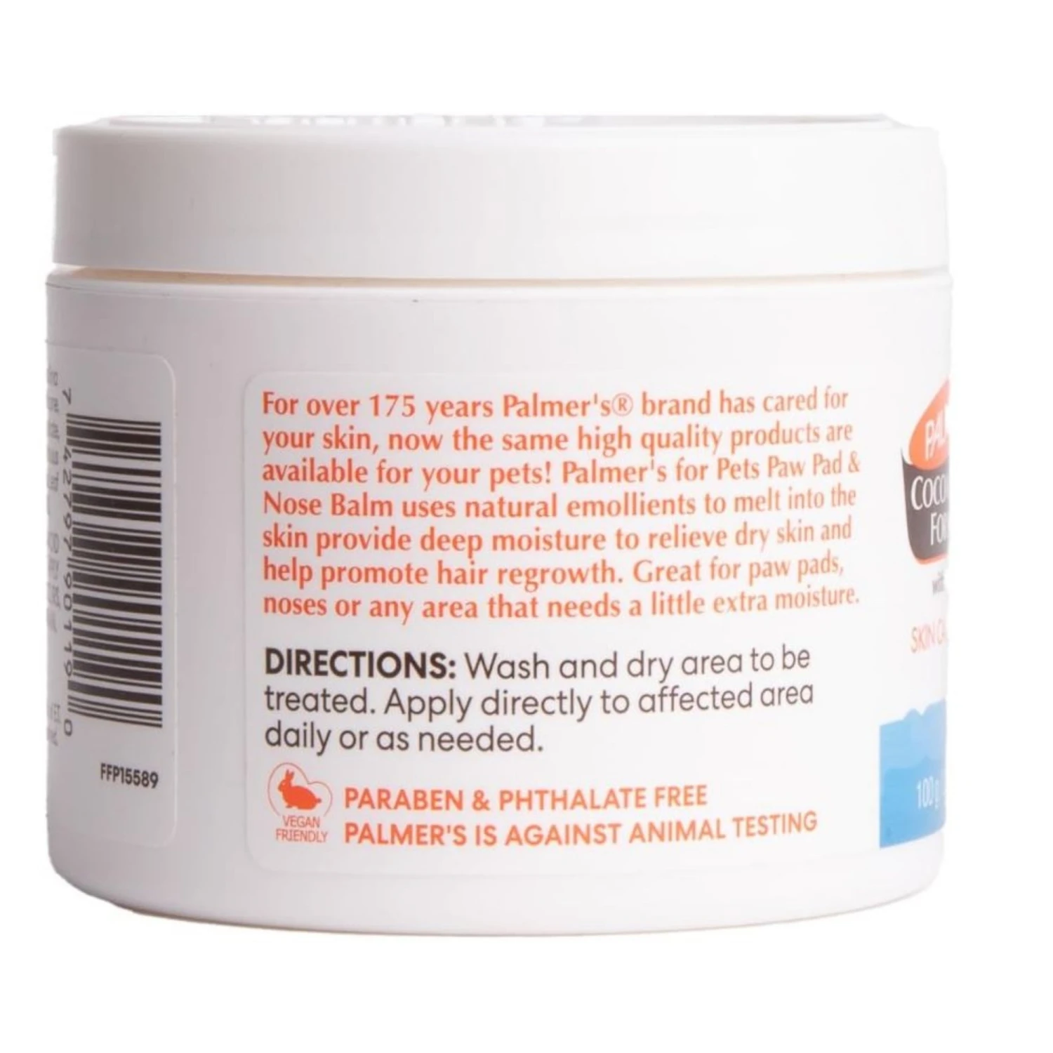 Palmer's For Pets Paw Pad & Nose Balm With Cocoa Butter 100g - Unscented 2 Palmer's For Pets Paw Pad & Nose Balm With Cocoa Butter 100g - Unscented - Image 2