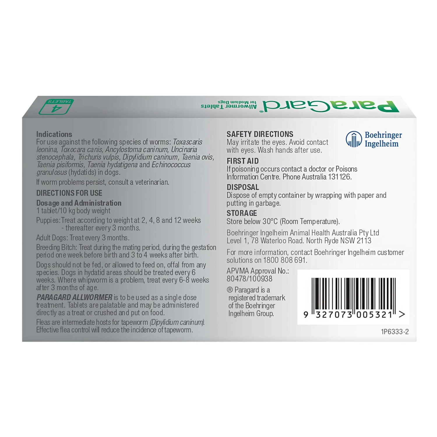 ParaGard Allwormer Tablets For Medium Dogs 2 ParaGard Allwormer Tablets For Medium Dogs - Image 2