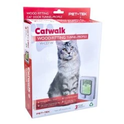 Pet-Tek Catwalk Wood Fitting Cat Door - Tunnel Profile
