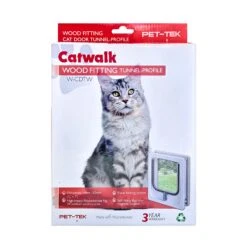 Pet-Tek Catwalk Wood Fitting Cat Door - Tunnel Profile -Vetn Pet Direct Store Pet Tek Catwalk Wood Fitting Cat Door Tunnel Front 4web