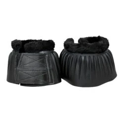 Ribbed Bell Boots With Fleece Top -Vetn Pet Direct Store Ribbed Bell Boots w Fleece Lge Black web