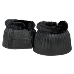Ribbed Bell Boots With Fleece Top -Vetn Pet Direct Store Ribbed Bell Boots wFleece Black Med web