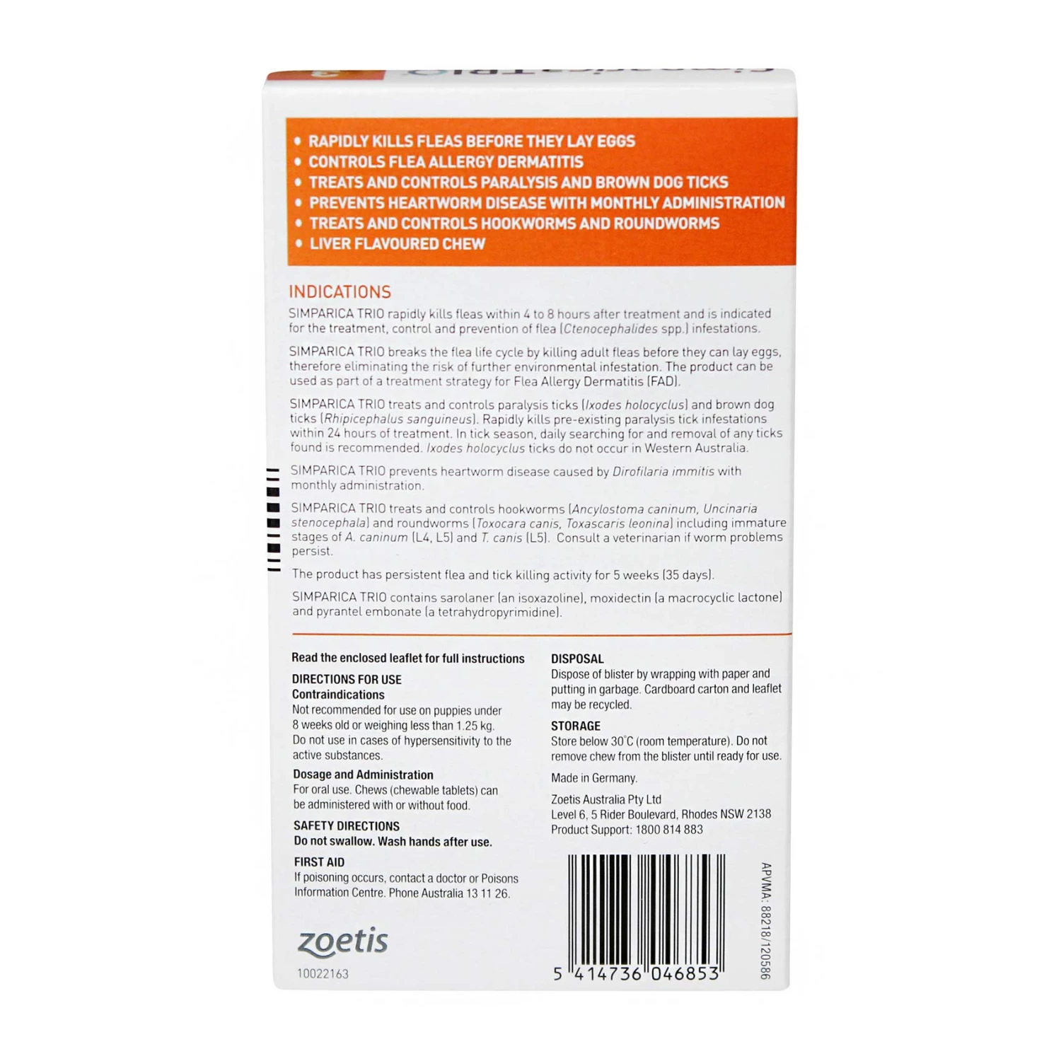 Simparica TRIO For Small Dogs 5.1-10kg 4 Simparica TRIO For Small Dogs 5.1-10kg - Image 4