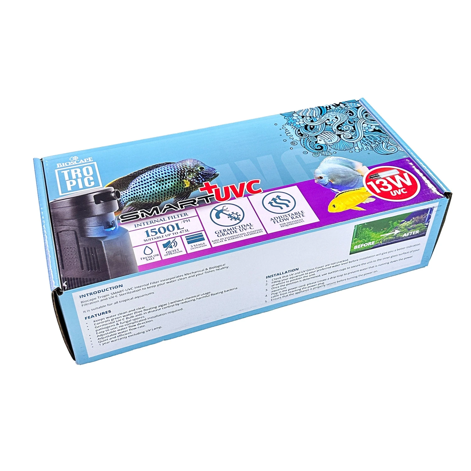 Bioscape Smart UVC Internal Filter 13W1500L/H 1 Bioscape Smart UVC Internal Filter 13W1500L/H